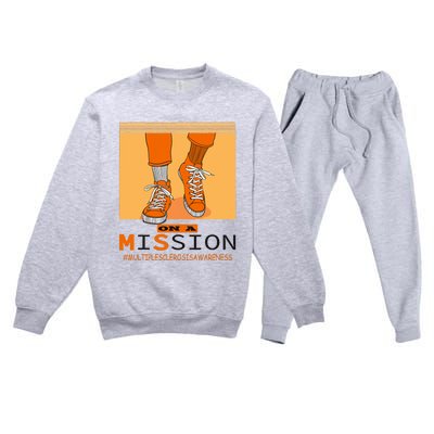 Multiple Sclerosis Ms Awareness Walk On Mission Premium Crewneck Sweatsuit Set