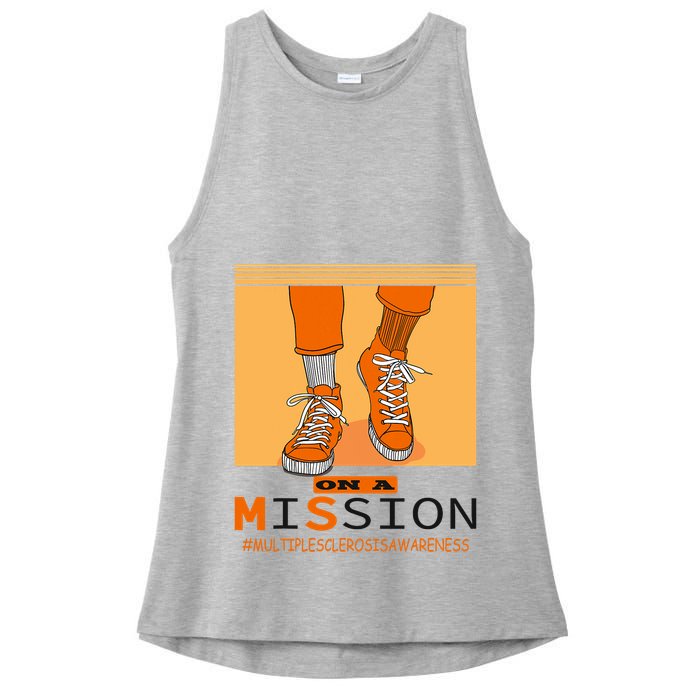 Multiple Sclerosis Ms Awareness Walk On Mission Ladies PosiCharge Tri-Blend Wicking Tank