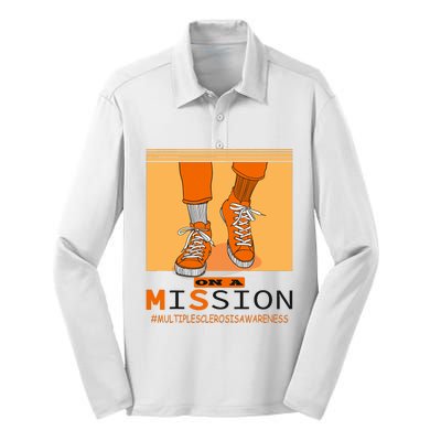 Multiple Sclerosis Ms Awareness Walk On Mission Silk Touch Performance Long Sleeve Polo