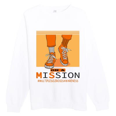 Multiple Sclerosis Ms Awareness Walk On Mission Premium Crewneck Sweatshirt