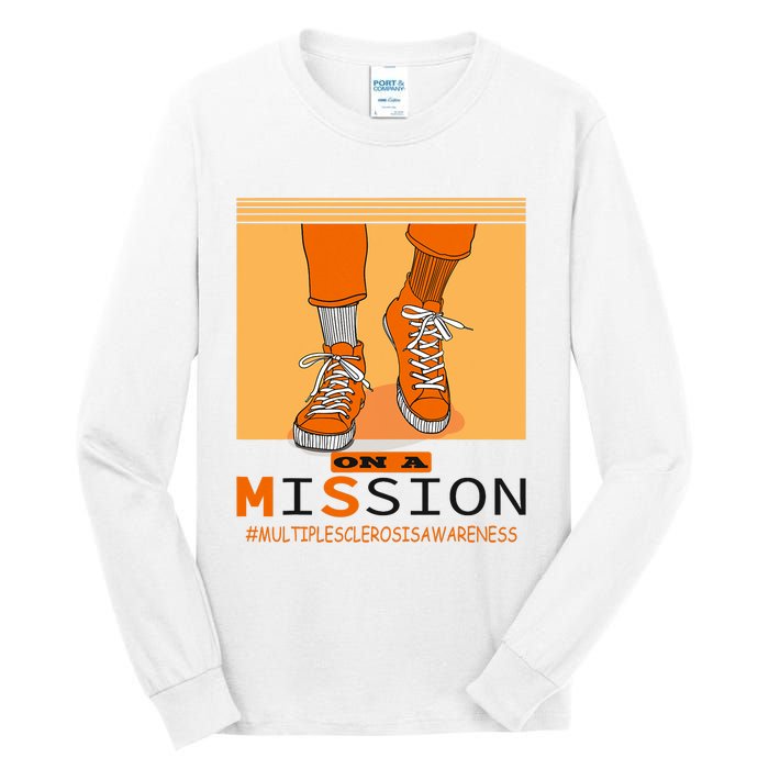 Multiple Sclerosis Ms Awareness Walk On Mission Tall Long Sleeve T-Shirt