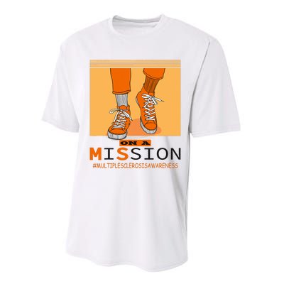 Multiple Sclerosis Ms Awareness Walk On Mission Performance Sprint T-Shirt