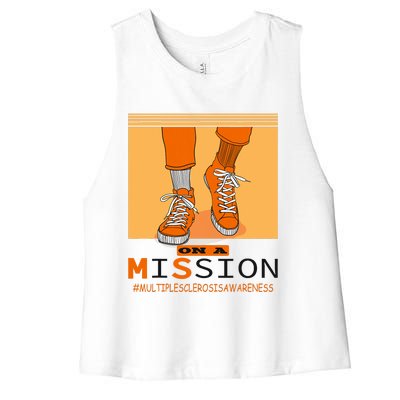 Multiple Sclerosis Ms Awareness Walk On Mission Women's Racerback Cropped Tank