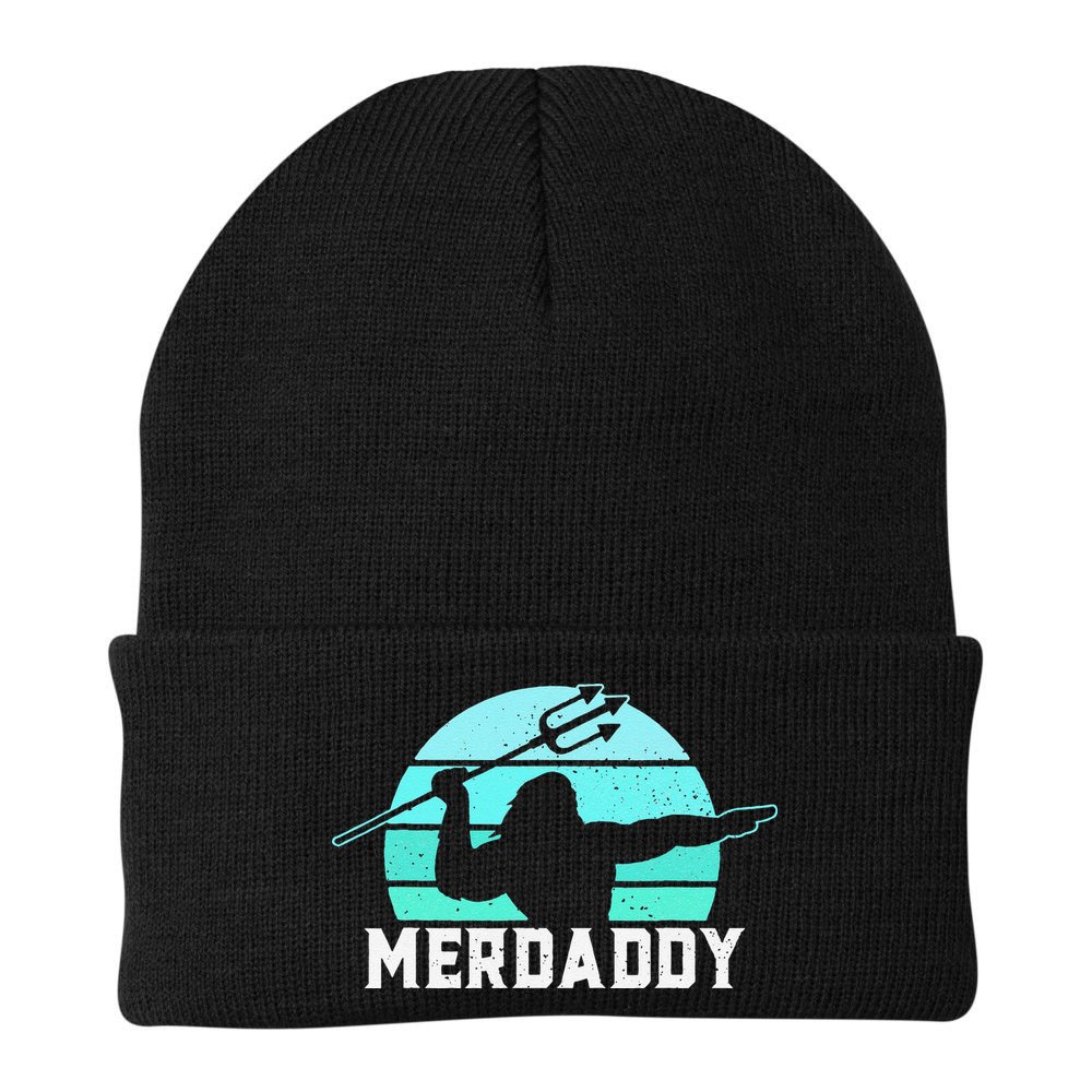 Merdaddy Security Merman Mermaid Daddy Fish Fathers Day (1).png Beanie