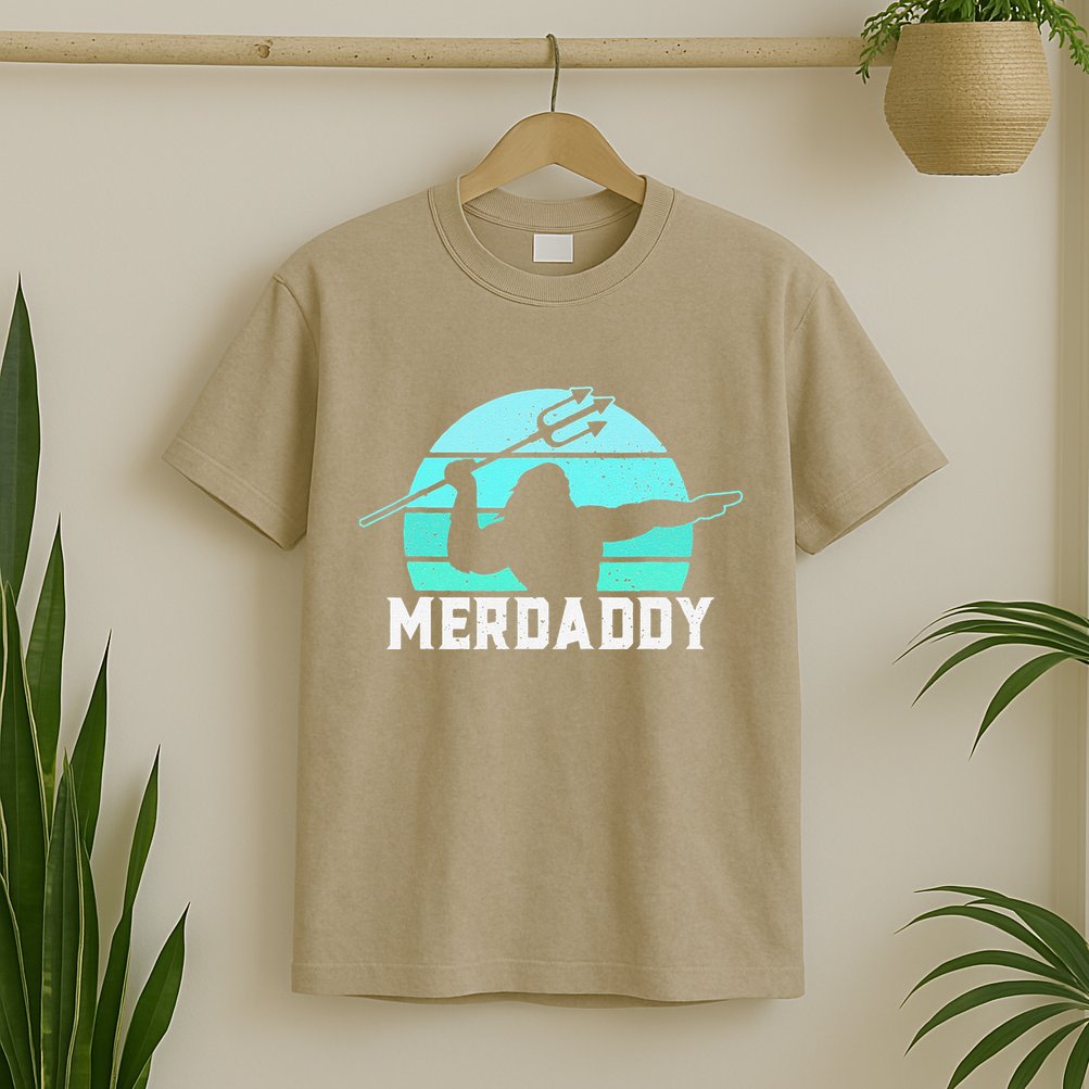 Merdaddy Security Merman Mermaid Daddy Fish Fathers Day (1).png T-Shirt