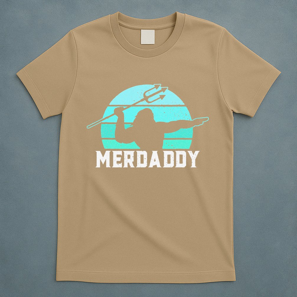 Merdaddy Security Merman Mermaid Daddy Fish Fathers Day (1).png T-Shirt