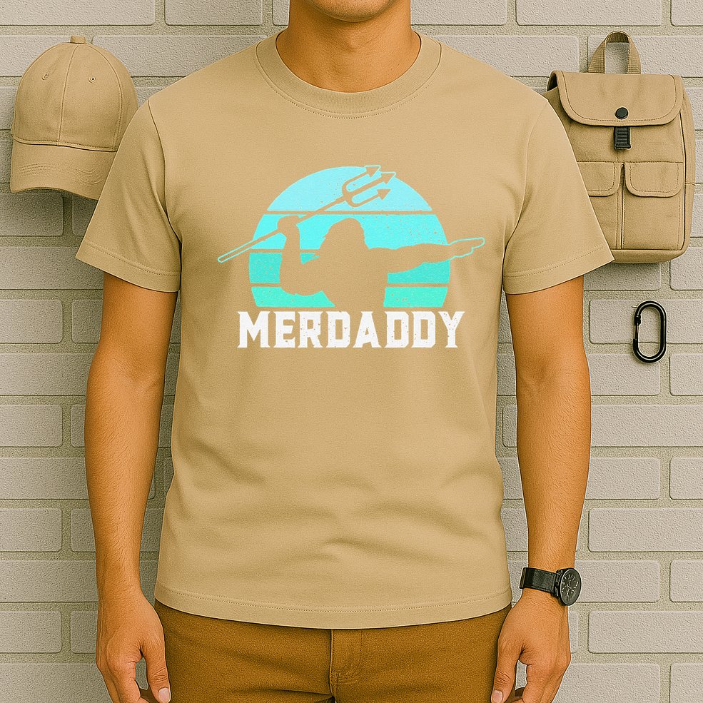 Merdaddy Security Merman Mermaid Daddy Fish Fathers Day (1).png T-Shirt