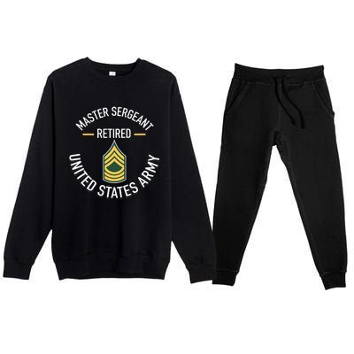 Master Sergeant Msg Retired Army Military Retirement Premium Crewneck Sweatsuit Set