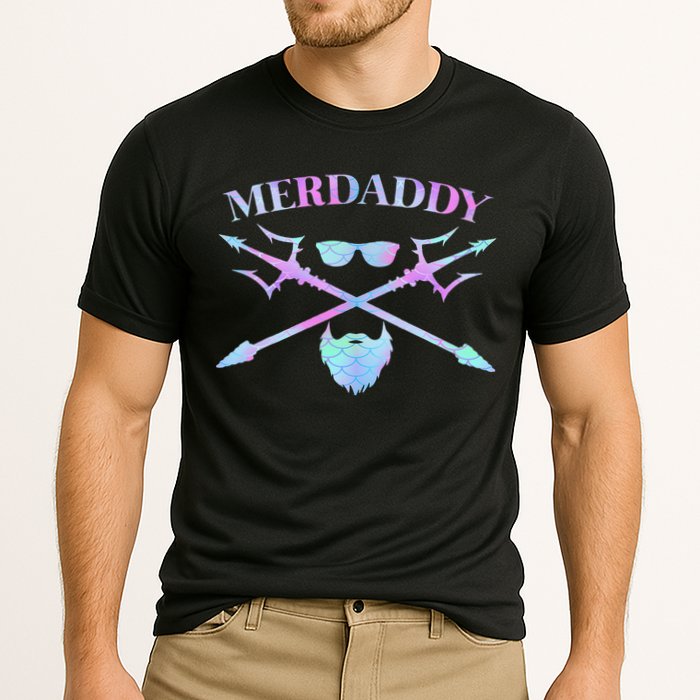 Merdaddy Security Merman Merdad Daddy Costume Father's Day Cooling Performance Crew T-Shirt