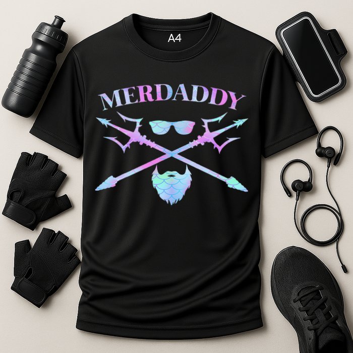 Merdaddy Security Merman Merdad Daddy Costume Father's Day Cooling Performance Crew T-Shirt