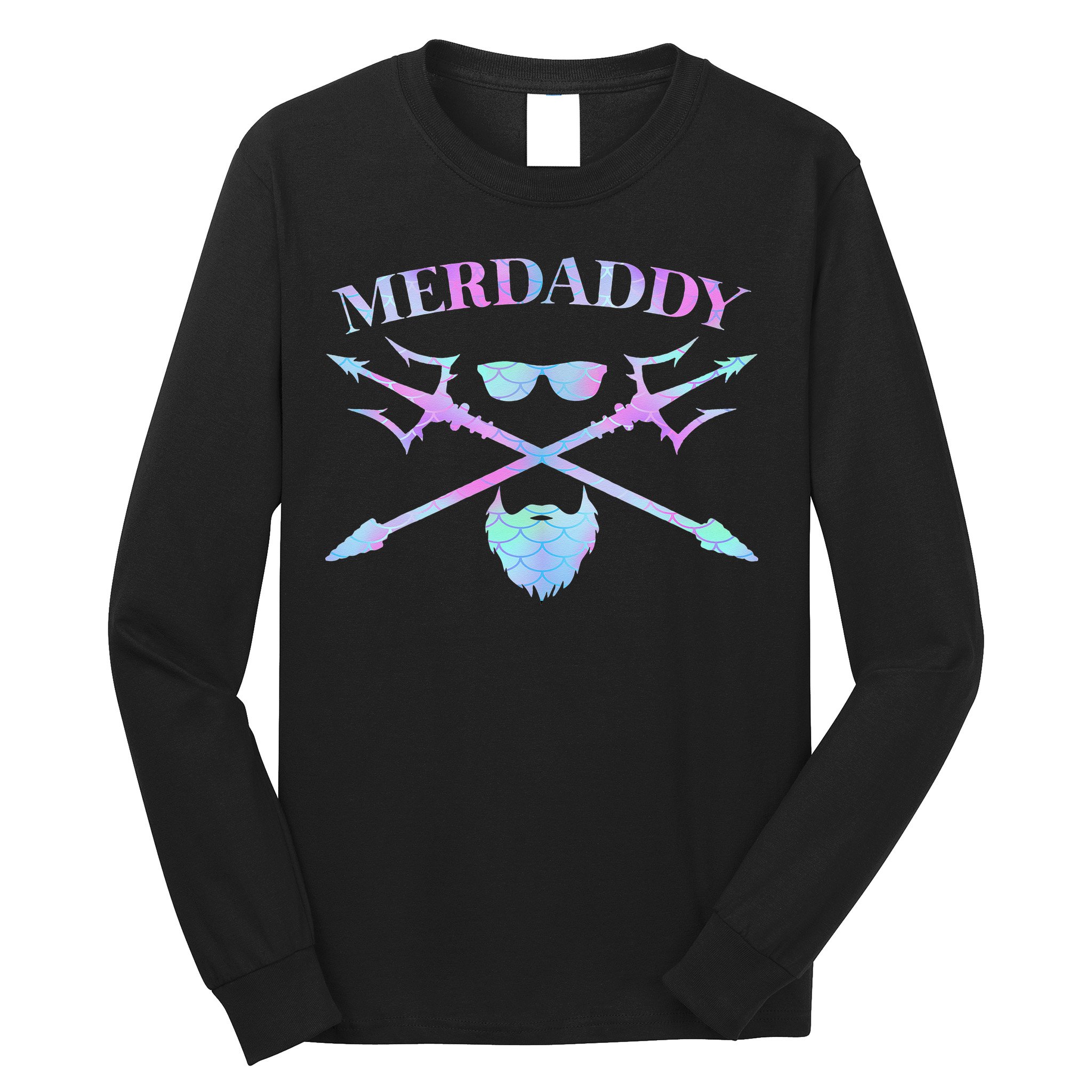 Merdaddy Security Merman Merdad Daddy Costume Father's Day Long Sleeve Shirt