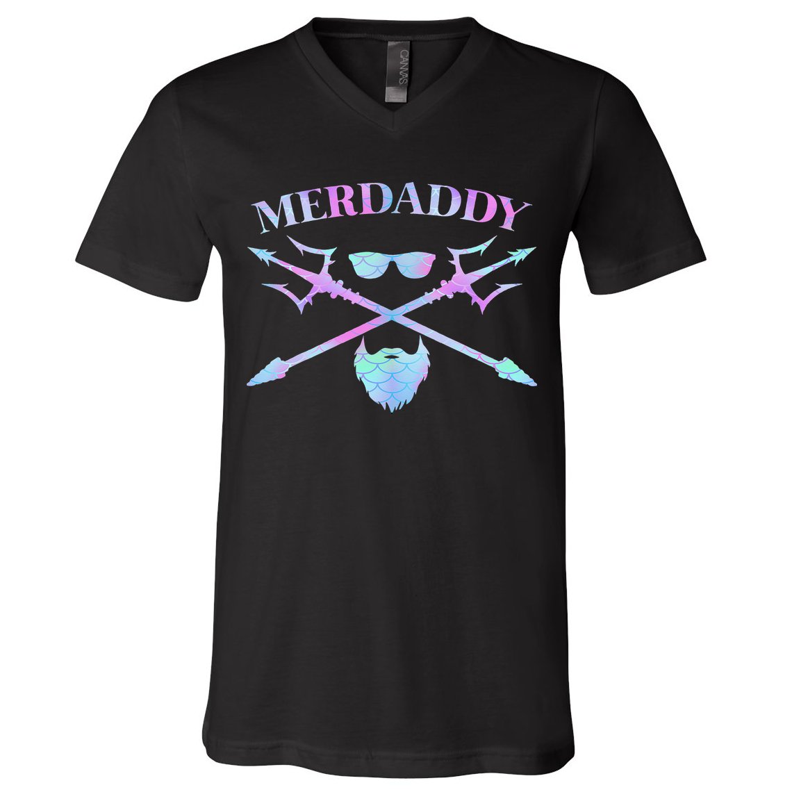 Merdaddy Security Merman Merdad Daddy Costume Father's Day V-Neck T-Shirt