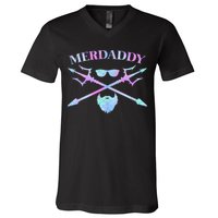 Merdaddy Security Merman Merdad Daddy Costume Father's Day V-Neck T-Shirt
