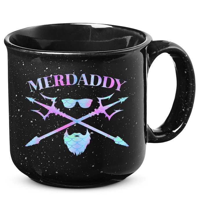 Merdaddy Security Merman Merdad Daddy Costume Father's Day 15oz Campfire Ceramic Mug