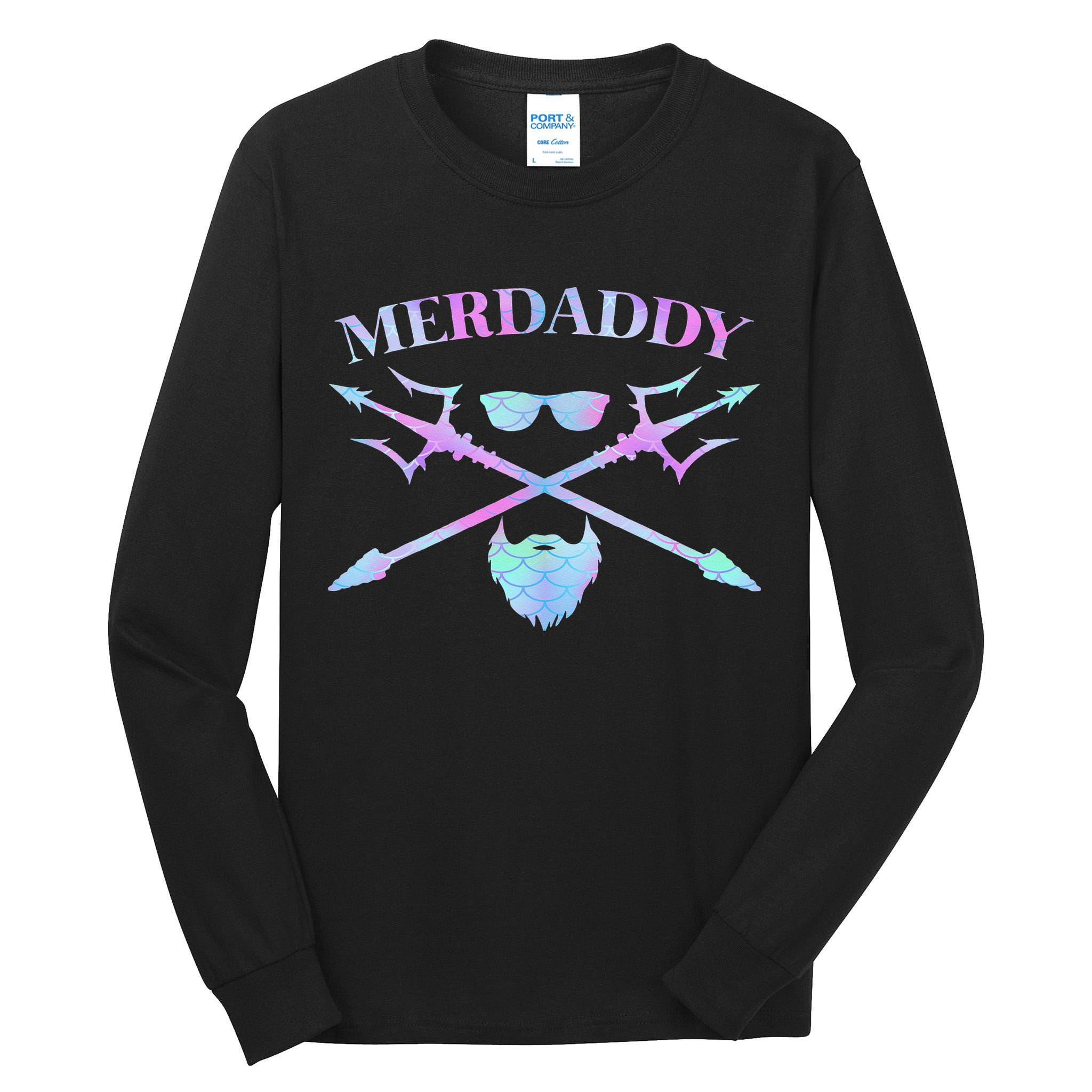 Merdaddy Security Merman Merdad Daddy Costume Father's Day Tall Long Sleeve T-Shirt