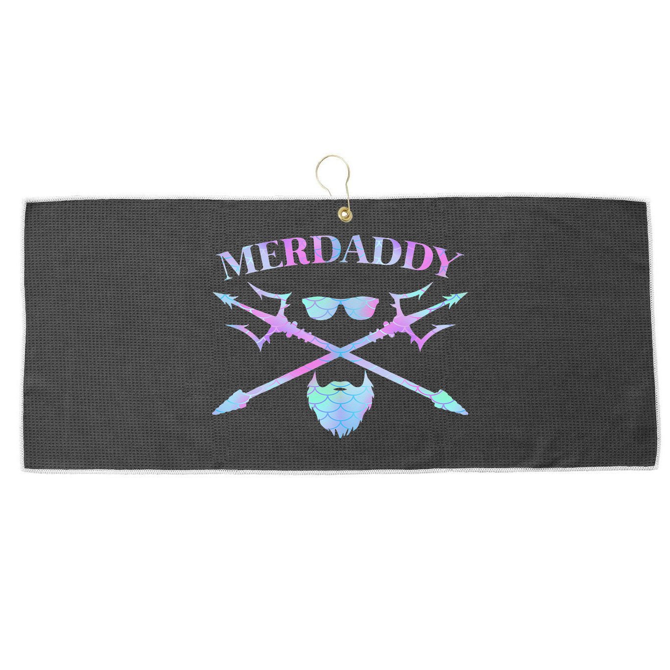 Merdaddy Security Merman Merdad Daddy Costume Father's Day Large Microfiber Waffle Golf Towel
