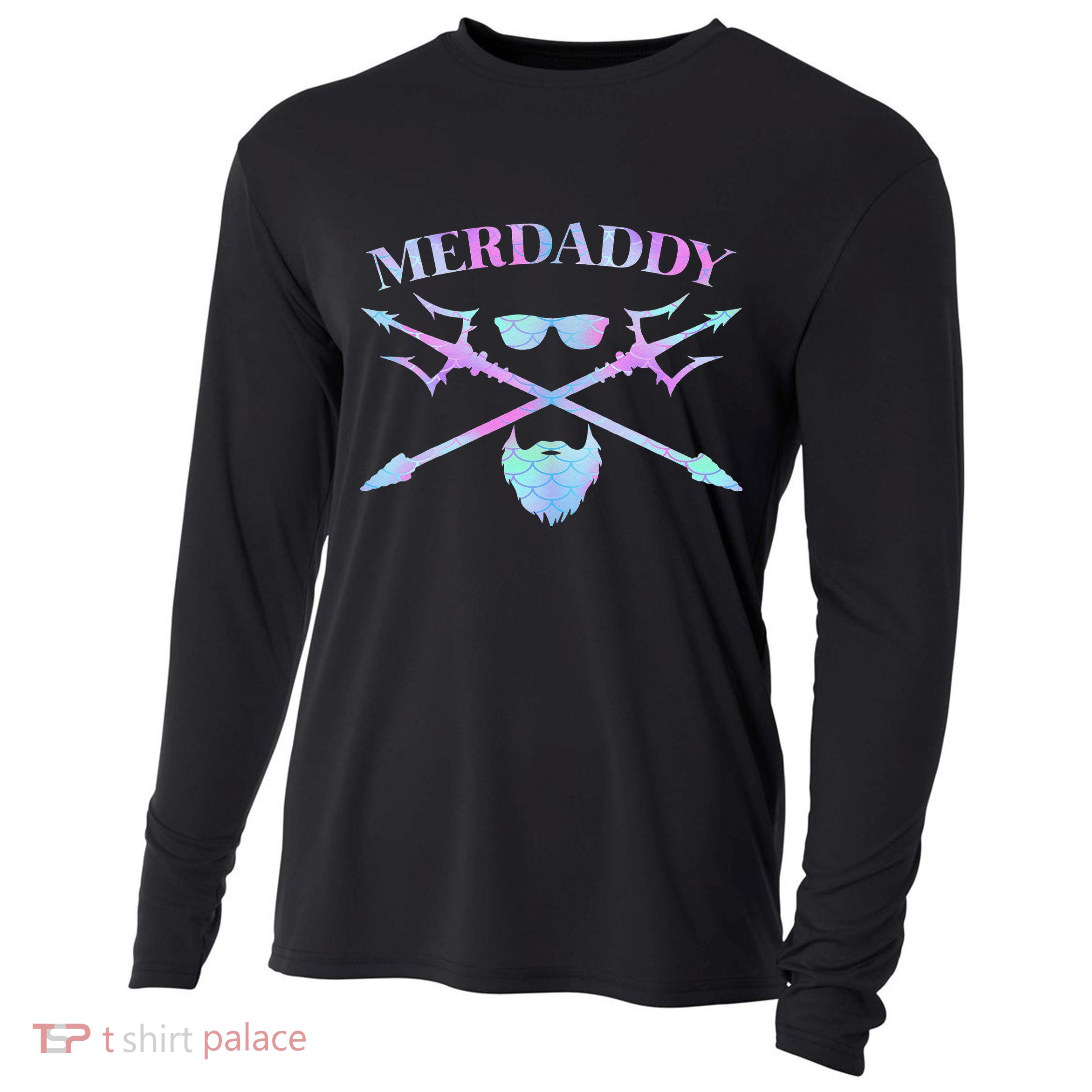 Merdaddy Security Merman Merdad Daddy Costume Father's Day Cooling Performance Long Sleeve Crew