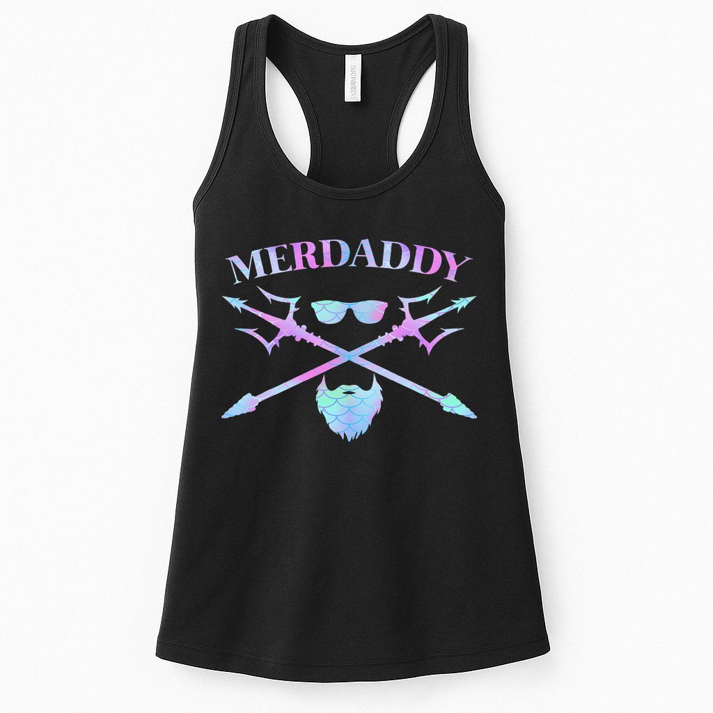 Merdaddy Security Merman Merdad Daddy Costume Father's Day Womens Tank Top