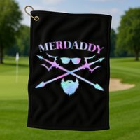 Merdaddy Security Merman Merdad Daddy Costume Father's Day Golf Towel