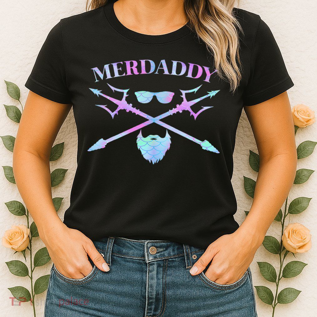 Merdaddy Security Merman Merdad Daddy Costume Father's Day Womens T-Shirt