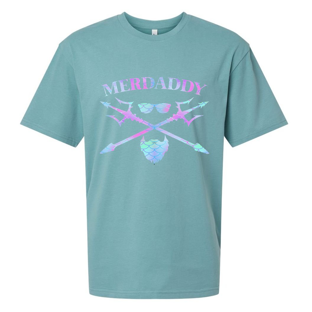 Merdaddy Security Merman Merdad Daddy Costume Father's Day Sueded Cloud Jersey T-Shirt