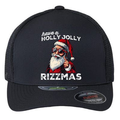 Mewing Santa Mew Funny Santa Meme Riz Z Riz Zmas Christmas Flexfit Unipanel Trucker Cap