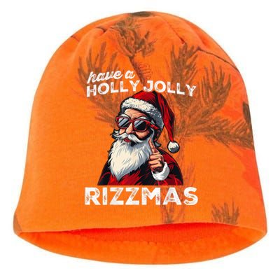 Mewing Santa Mew Funny Santa Meme Riz Z Riz Zmas Christmas Kati - Camo Knit Beanie