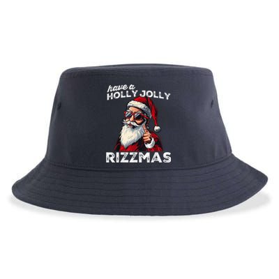 Mewing Santa Mew Funny Santa Meme Riz Z Riz Zmas Christmas Sustainable Bucket Hat