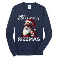 Mewing Santa Mew Funny Santa Meme Riz Z Riz Zmas Christmas Tall Long Sleeve T-Shirt