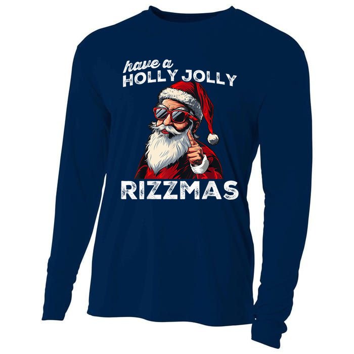 Mewing Santa Mew Funny Santa Meme Riz Z Riz Zmas Christmas Cooling Performance Long Sleeve Crew