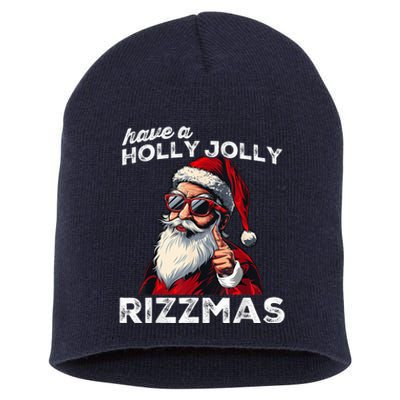 Mewing Santa Mew Funny Santa Meme Riz Z Riz Zmas Christmas Short Acrylic Beanie