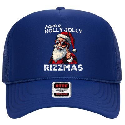 Mewing Santa Mew Funny Santa Meme Riz Z Riz Zmas Christmas High Crown Mesh Back Trucker Hat