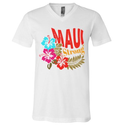 Maui Strong Maui Hawaii Shoreline Wildfire Relief V-Neck T-Shirt