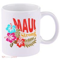 Maui Strong Maui Hawaii Shoreline Wildfire Relief 11oz C Handle Ceramic Mug
