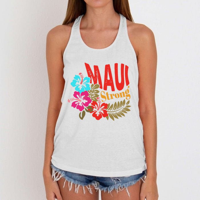 Maui Strong Maui Hawaii Shoreline Wildfire Relief Women's Knotted Racerback Tank