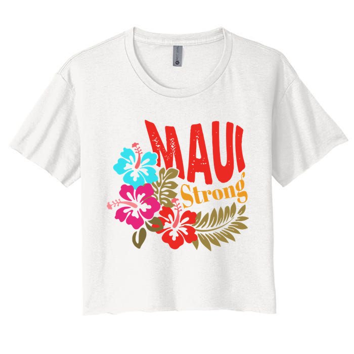 Maui Strong Maui Hawaii Shoreline Wildfire Relief Women's Crop Top Tee
