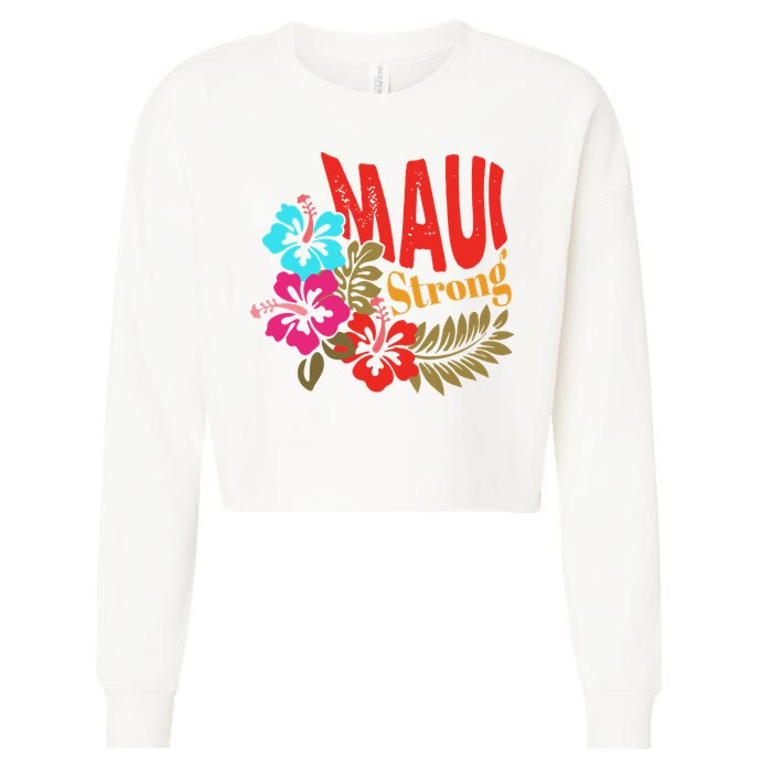 Maui Strong Maui Hawaii Shoreline Wildfire Relief Cropped Pullover Crew