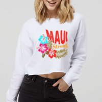 Maui Strong Maui Hawaii Shoreline Wildfire Relief Cropped Pullover Crew