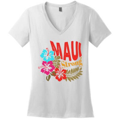 Maui Strong Maui Hawaii Shoreline Wildfire Relief Women's V-Neck T-Shirt