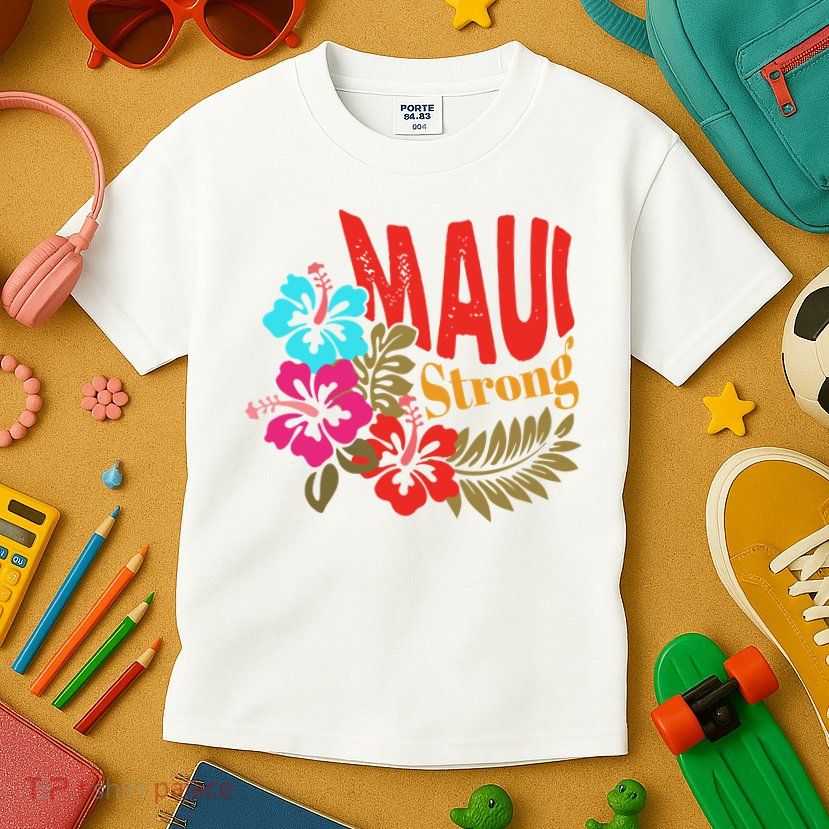 Maui Strong Maui Hawaii Shoreline Wildfire Relief Kids T-Shirt