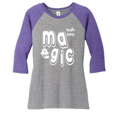 Make Some Magic Halloween Women's Tri-Blend 3/4-Sleeve Raglan Shirt