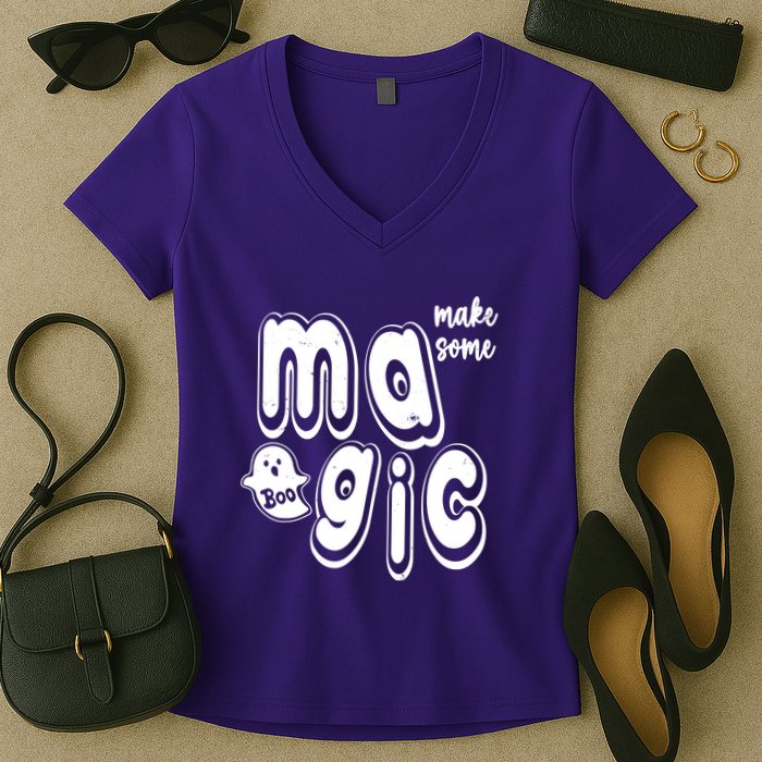 Make Some Magic Halloween Women's V-Neck T-Shirt