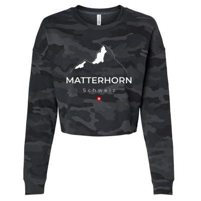 Matterhorn Switzerland Mountains Rock Climbing Hiking Cropped Pullover Crew