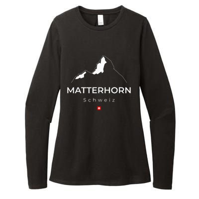 Matterhorn Switzerland Mountains Rock Climbing Hiking Womens CVC Long Sleeve Shirt