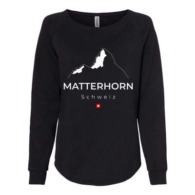 Matterhorn Switzerland Mountains Rock Climbing Hiking Womens California Wash Sweatshirt