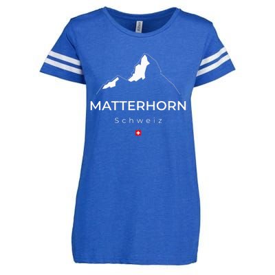 Matterhorn Switzerland Mountains Rock Climbing Hiking Enza Ladies Jersey Football T-Shirt