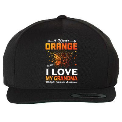 Multiple Sclerosis Ms Warrior I Wear Orange Grandma Gift Wool Snapback Cap