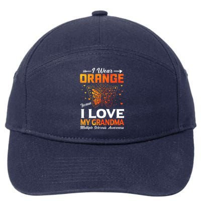 Multiple Sclerosis Ms Warrior I Wear Orange Grandma Gift 7-Panel Snapback Hat