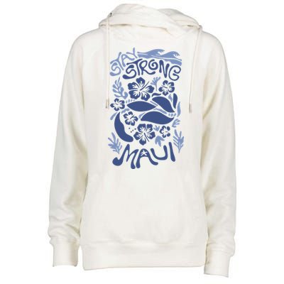 Maui Strong Maui Wildfire Relief Support For Hawaii Fire Womens Funnel Neck Pullover Hood