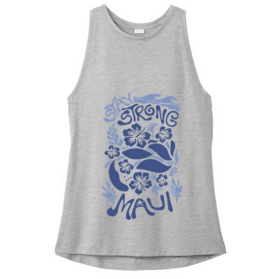 Maui Strong Maui Wildfire Relief Support For Hawaii Fire Ladies PosiCharge Tri-Blend Wicking Tank
